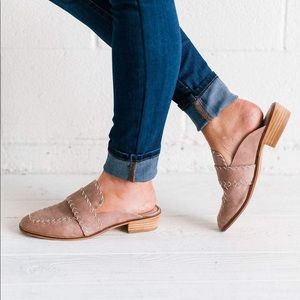 Stitch Detailed Mules (Rose)